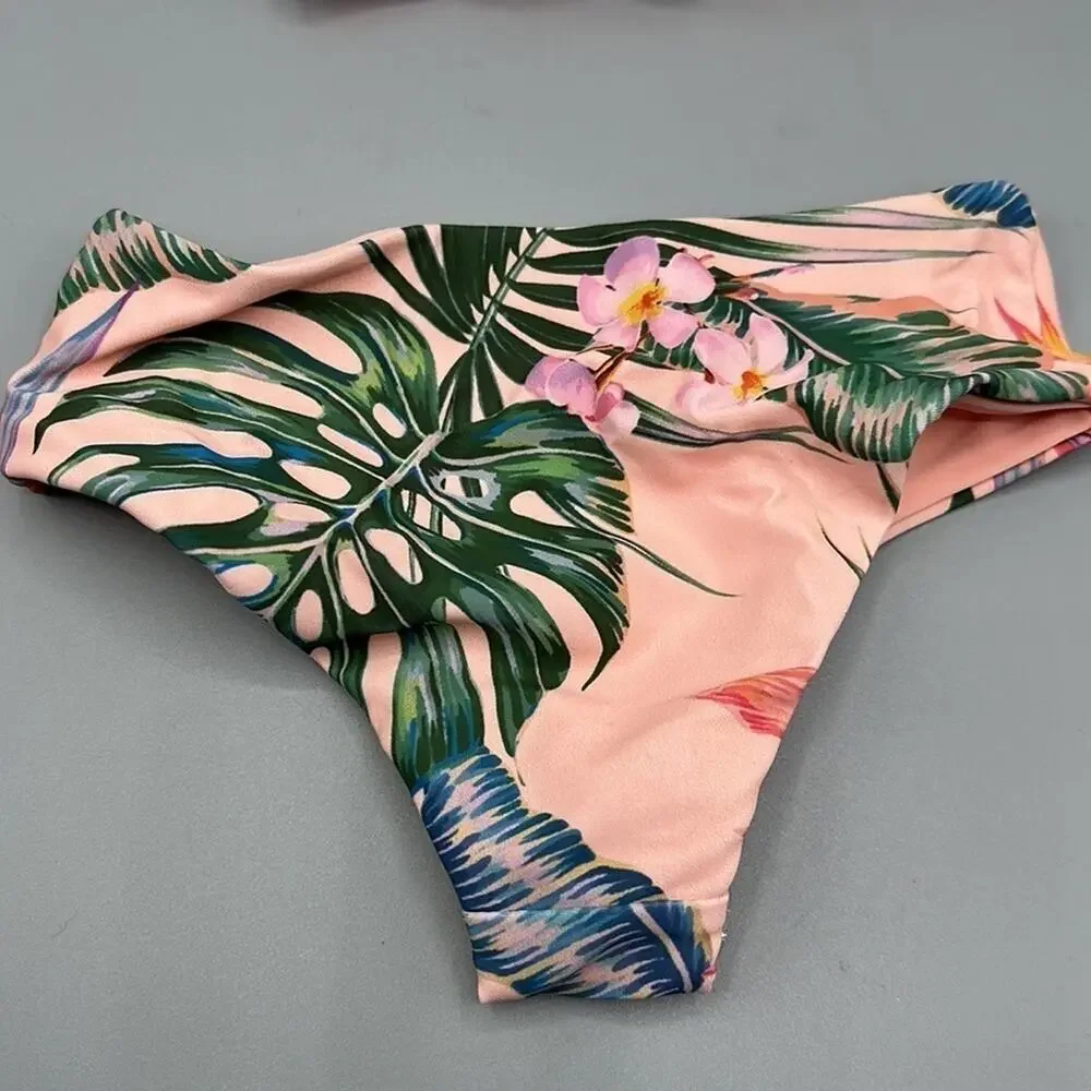 NWT Reversible Toddler Girls Swimsuit 2T Pink Green Coniferous Floral Print